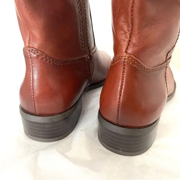 INC Fawne Leather Knee High Riding Boots in Cognac Size 6 NWOB