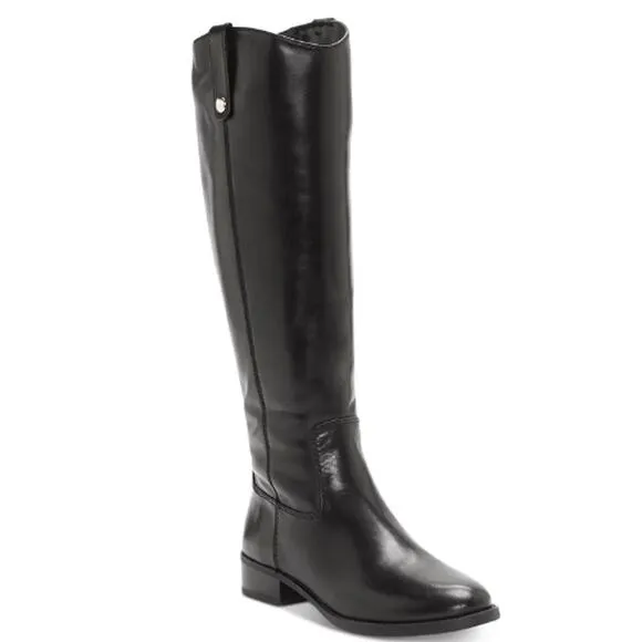 I.N.C. International Concepts Fawne Leather Knee High Boot in Black Size 11