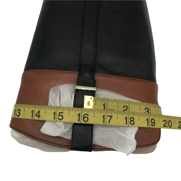 INC International Concepts Womens FrankII Riding Boots Black Leather Zip 6 M