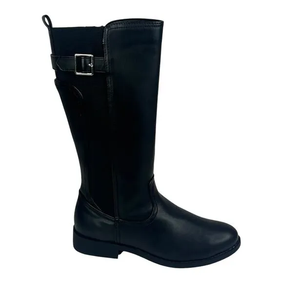 INC McKenzie BOOTS Girls 3 Womens 4.5 Black Silver Riding Biker Boot NEW No Box