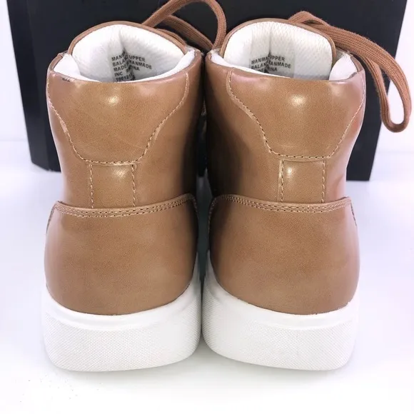 INC Men's Rhett Beige PU Leather Casual Lace-Up Chukka Boots 10M