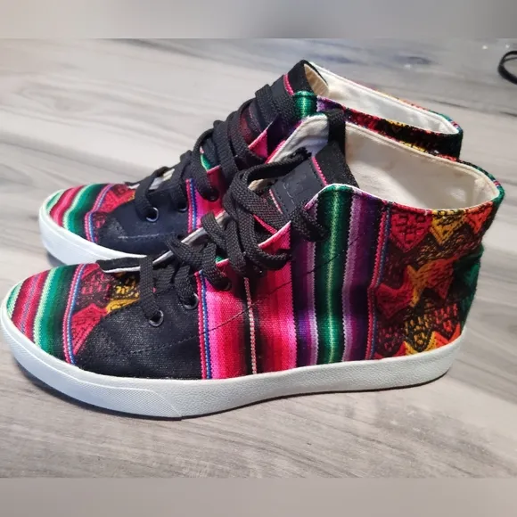 inkkas Aztec storm high top canvas sneakers unisex