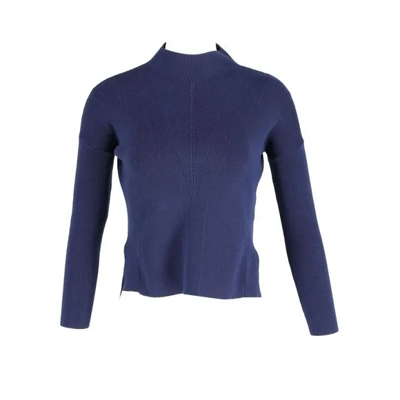 Iris &amp; Ink Turtleneck Sweater in Navy Blue Viscose