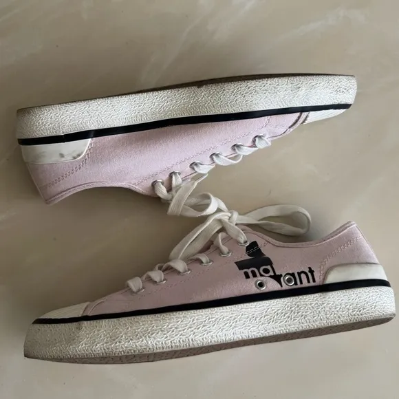 Isabel Marant BINKOO LOW TOP SNEAKERS PINK CANVAS