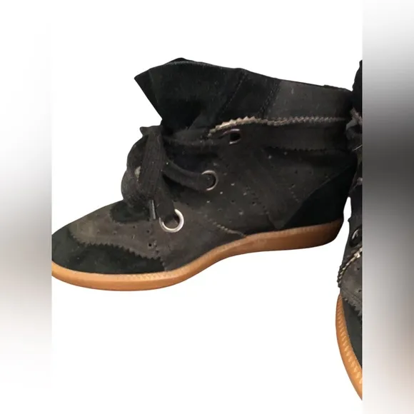 Isabel Marant Black and Brown Sneakers with Suede Finish