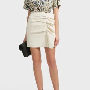 Isabel Marant Lefly Side-Frill Cotton Mini Skirt size 0