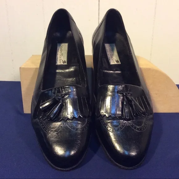 Italian Leather Stanley Blacker Mens Kiltie and Tassel slip on loafers size 10