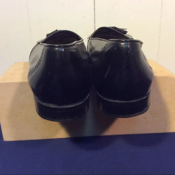 Italian Leather Stanley Blacker Mens Kiltie and Tassel slip on loafers size 10