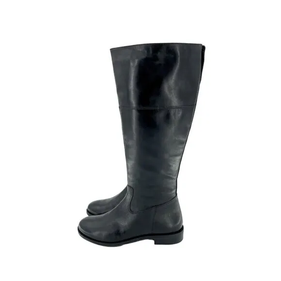 Italian Shoemakers Lara Riding Boots Black Leather Tall Boot SZ 7.5 NEW
