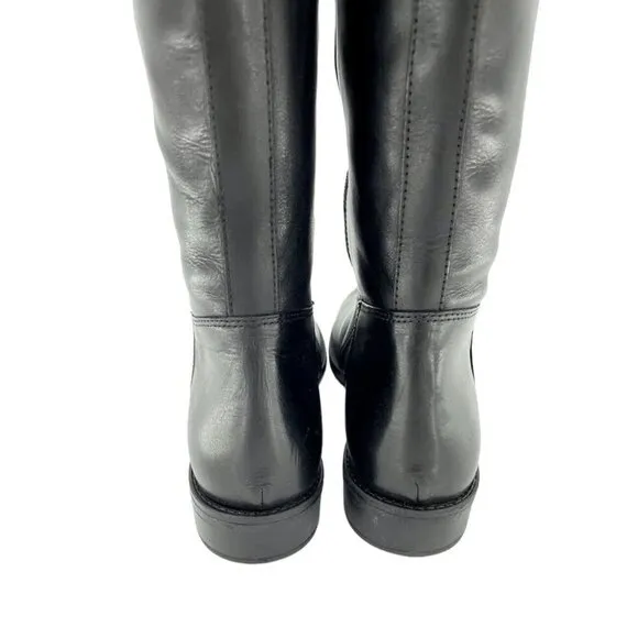 Italian Shoemakers Lara Riding Boots Black Leather Tall Boot SZ 7.5 NEW