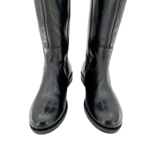 Italian Shoemakers Lara Riding Boots Black Leather Tall Boot SZ 7.5 NEW