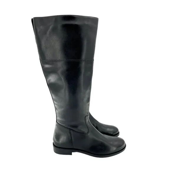 Italian Shoemakers Lara Riding Boots Black Leather Tall Boot SZ 7.5 NEW