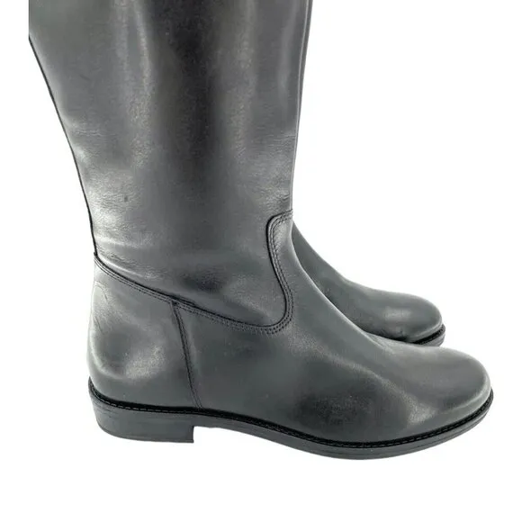 Italian Shoemakers Lara Riding Boots Black Leather Tall Boot SZ 7.5 NEW