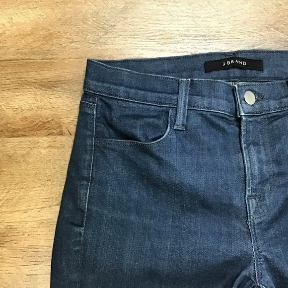 J Brand Jeans Size 26 Super Skinny Leg Stretch Fabric Fray Hem Serpentine Blue