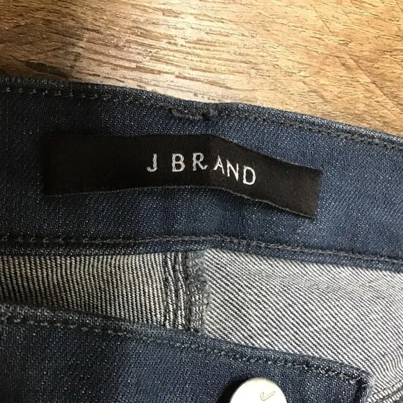 J Brand Jeans Size 26 Super Skinny Leg Stretch Fabric Fray Hem Serpentine Blue