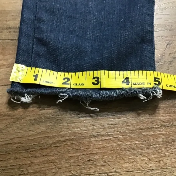 J Brand Jeans Size 26 Super Skinny Leg Stretch Fabric Fray Hem Serpentine Blue