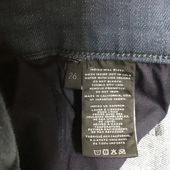 J Brand Jeans Size 26 Super Skinny Leg Stretch Fabric Fray Hem Serpentine Blue