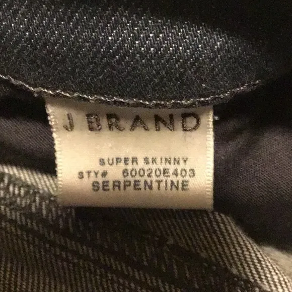 J Brand Jeans Size 26 Super Skinny Leg Stretch Fabric Fray Hem Serpentine Blue