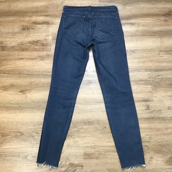 J Brand Jeans Size 26 Super Skinny Leg Stretch Fabric Fray Hem Serpentine Blue