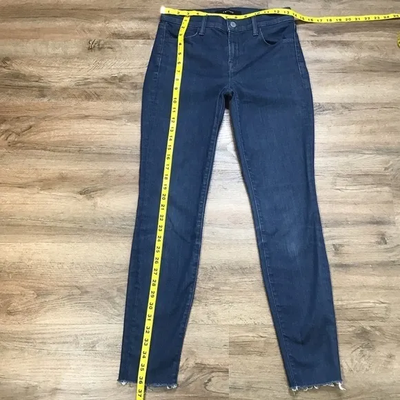 J Brand Jeans Size 26 Super Skinny Leg Stretch Fabric Fray Hem Serpentine Blue