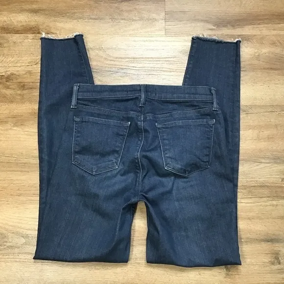 J Brand Jeans Size 26 Super Skinny Leg Stretch Fabric Fray Hem Serpentine Blue