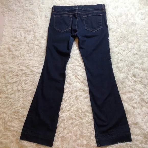 J Brand Lovestory Flare Trouser Anthropologie 32 Ink Like Dojo Dark Stretch 31