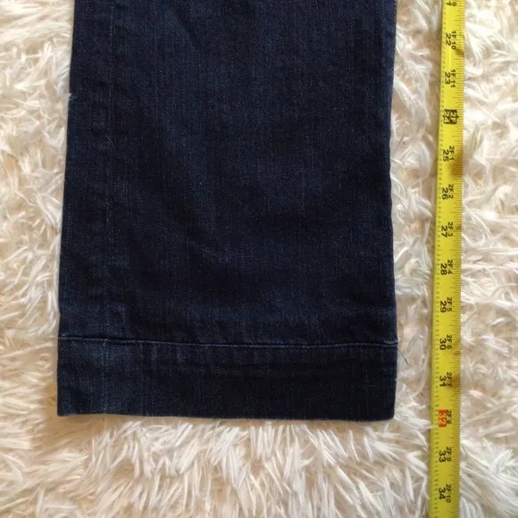 J Brand Lovestory Flare Trouser Anthropologie 32 Ink Like Dojo Dark Stretch 31