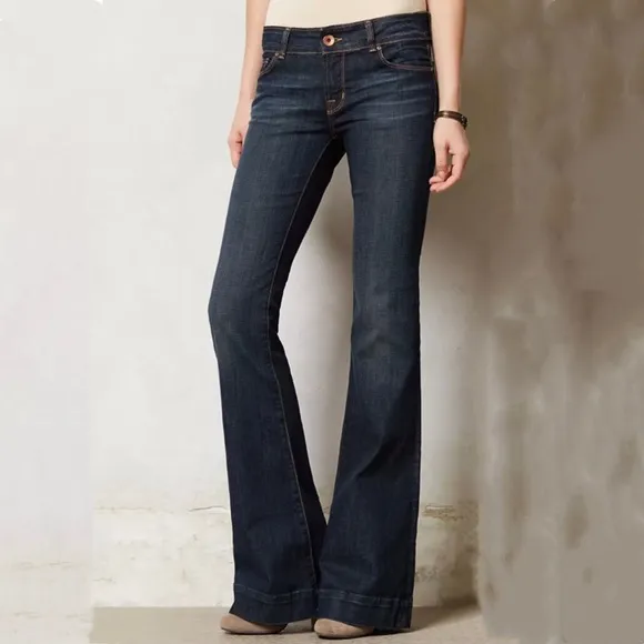 J Brand Lovestory Flare Trouser Anthropologie 32 Ink Like Dojo Dark Stretch 31