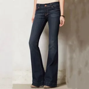 J Brand Lovestory Flare Trouser Anthropologie 32 Ink Like Dojo Dark Stretch 31