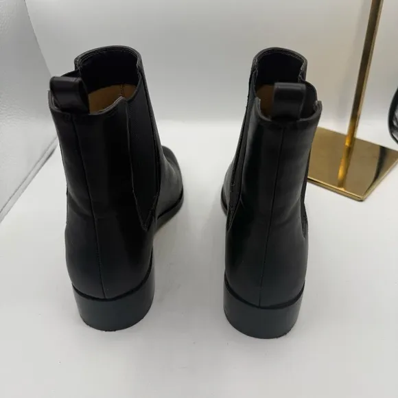 J. Crew Black Chelsea Vegan Leather Block Heel Boots, size 8.5