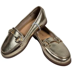 J. Crew Factory Crewcuts Girls' metallic bit loafers Gold K11 NWT