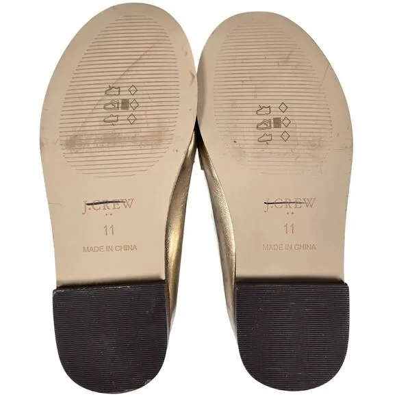 J. Crew Factory Crewcuts Girls' metallic bit loafers Gold K11 NWT