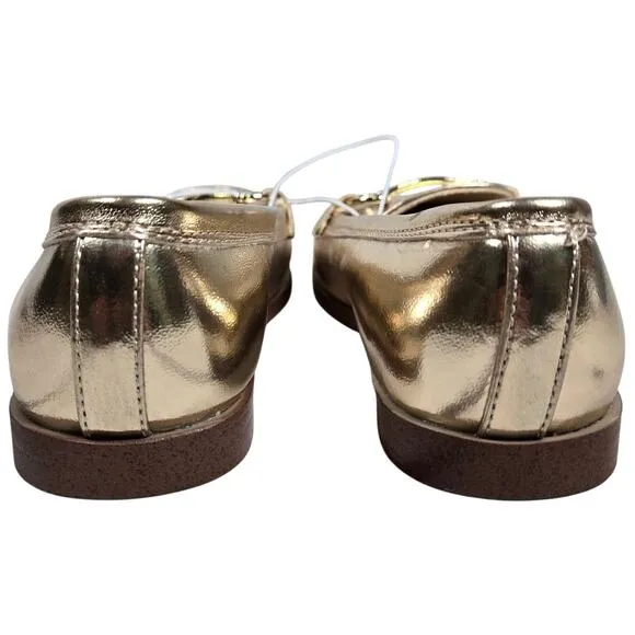 J. Crew Factory Crewcuts Girls' metallic bit loafers Gold K11 NWT