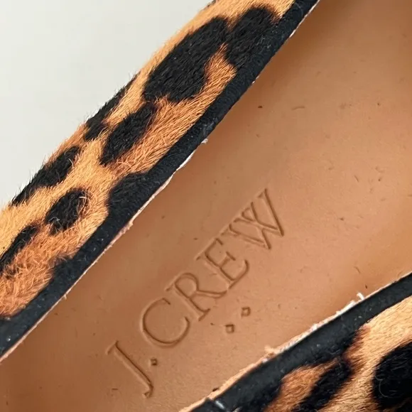 J. Crew Leopard Calf Hair Loafers Women's Animal Print Flats Size 7.5