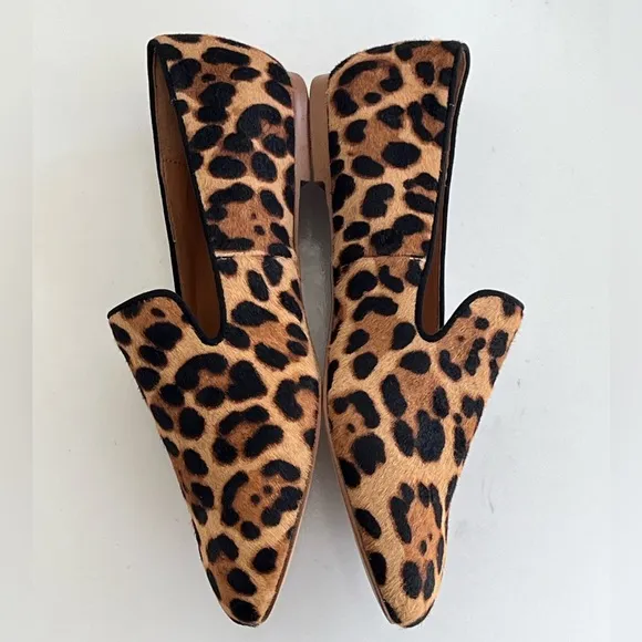 J. Crew Leopard Calf Hair Loafers Women's Animal Print Flats Size 7.5