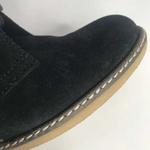 J CREW MacAlister Black Suede Rubber Wedge Ankle Boots Booties Size 8