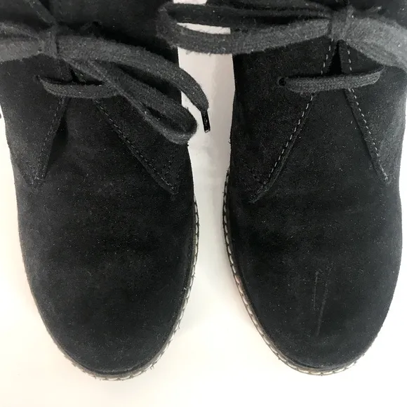 J CREW MacAlister Black Suede Rubber Wedge Ankle Boots Booties Size 8