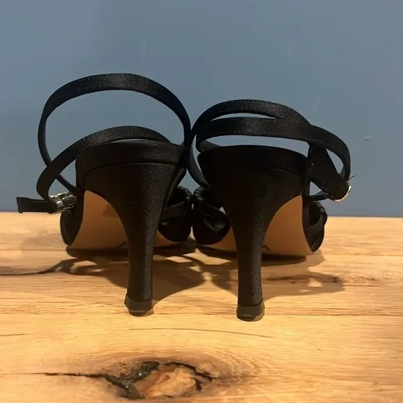 J. Crew Made-in-Italy curved heel sandals in satin shoes BX903 Black 9