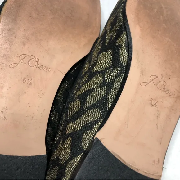 J. Crew Metallic Gold Leopard Smoking Slipper