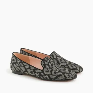 J. Crew Metallic Gold Leopard Smoking Slipper