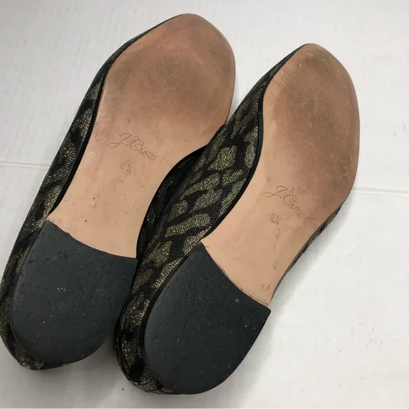 J. Crew Metallic Gold Leopard Smoking Slipper