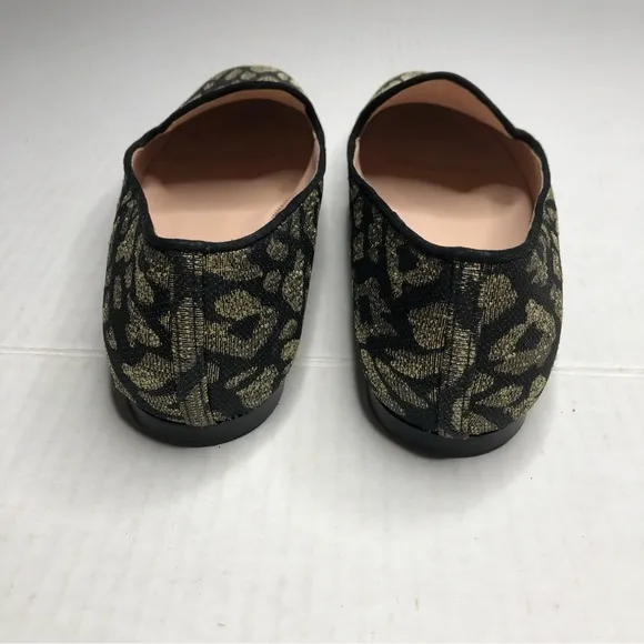 J. Crew Metallic Gold Leopard Smoking Slipper