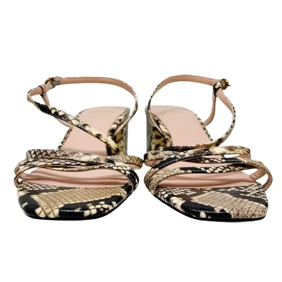 J. Crew Odette strappy sandals in snake-embossed leather Women’s 9.5