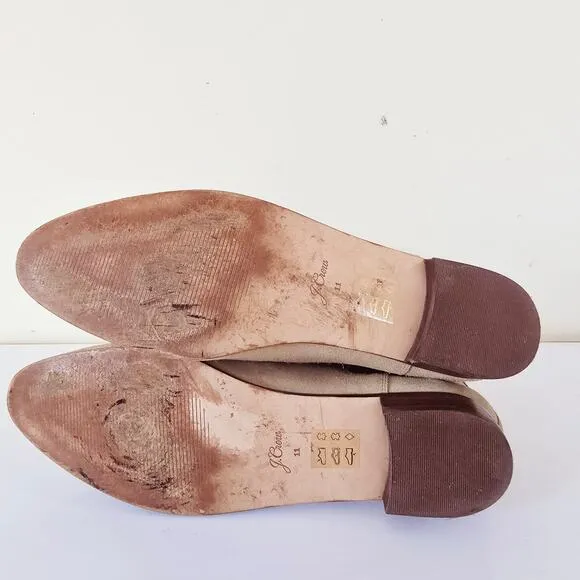 J. Crew Pull on Chelsea Boots in Desert Sand Suede Tan Women's Size 11