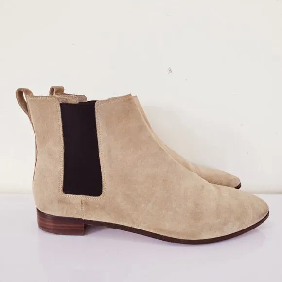 J. Crew Pull on Chelsea Boots in Desert Sand Suede Tan Women's Size 11