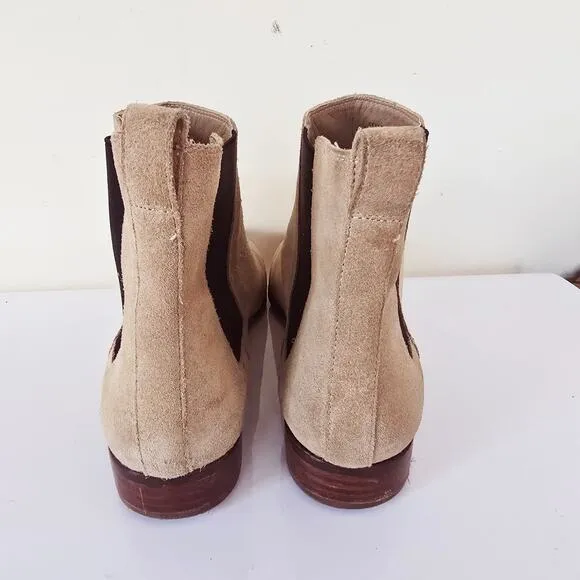 J. Crew Pull on Chelsea Boots in Desert Sand Suede Tan Women's Size 11