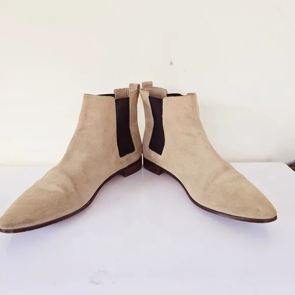 J. Crew Pull on Chelsea Boots in Desert Sand Suede Tan Women's Size 11