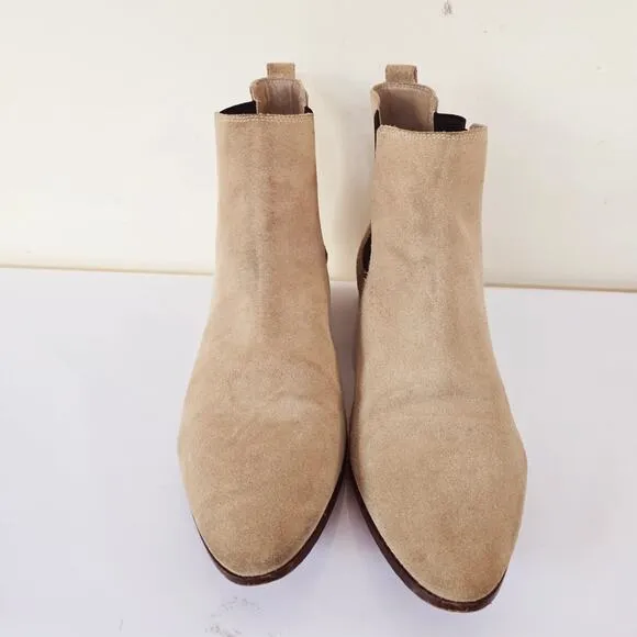 J. Crew Pull on Chelsea Boots in Desert Sand Suede Tan Women's Size 11