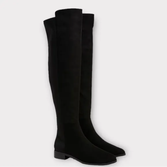 J. Crew Sueded knee-high boots with stretch in black size 8.5