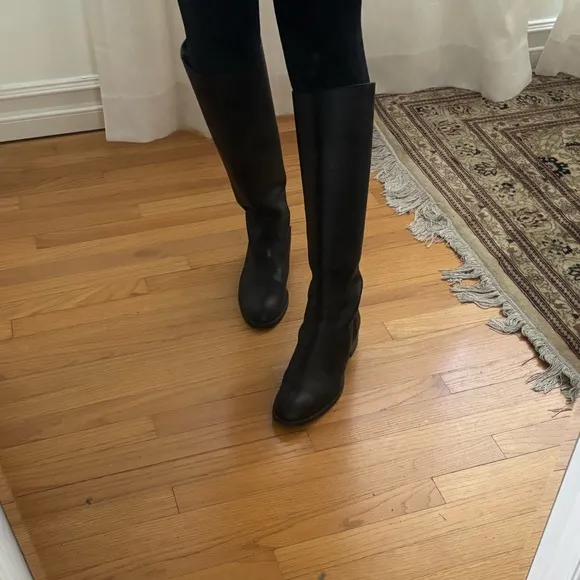 J. Crew Tall Black Leather Riding Boots